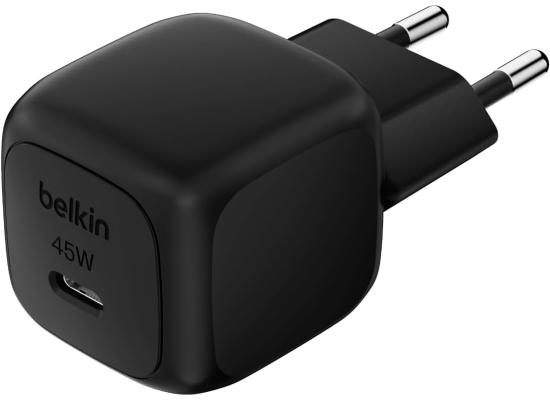 Belkin BoostCharge Compact 45W USB-C PD Fast Charging AC Charger for All iPhone 16 and iPhone 15 Models Samsung Galaxy S25, iPad, AirPods, and More - Black